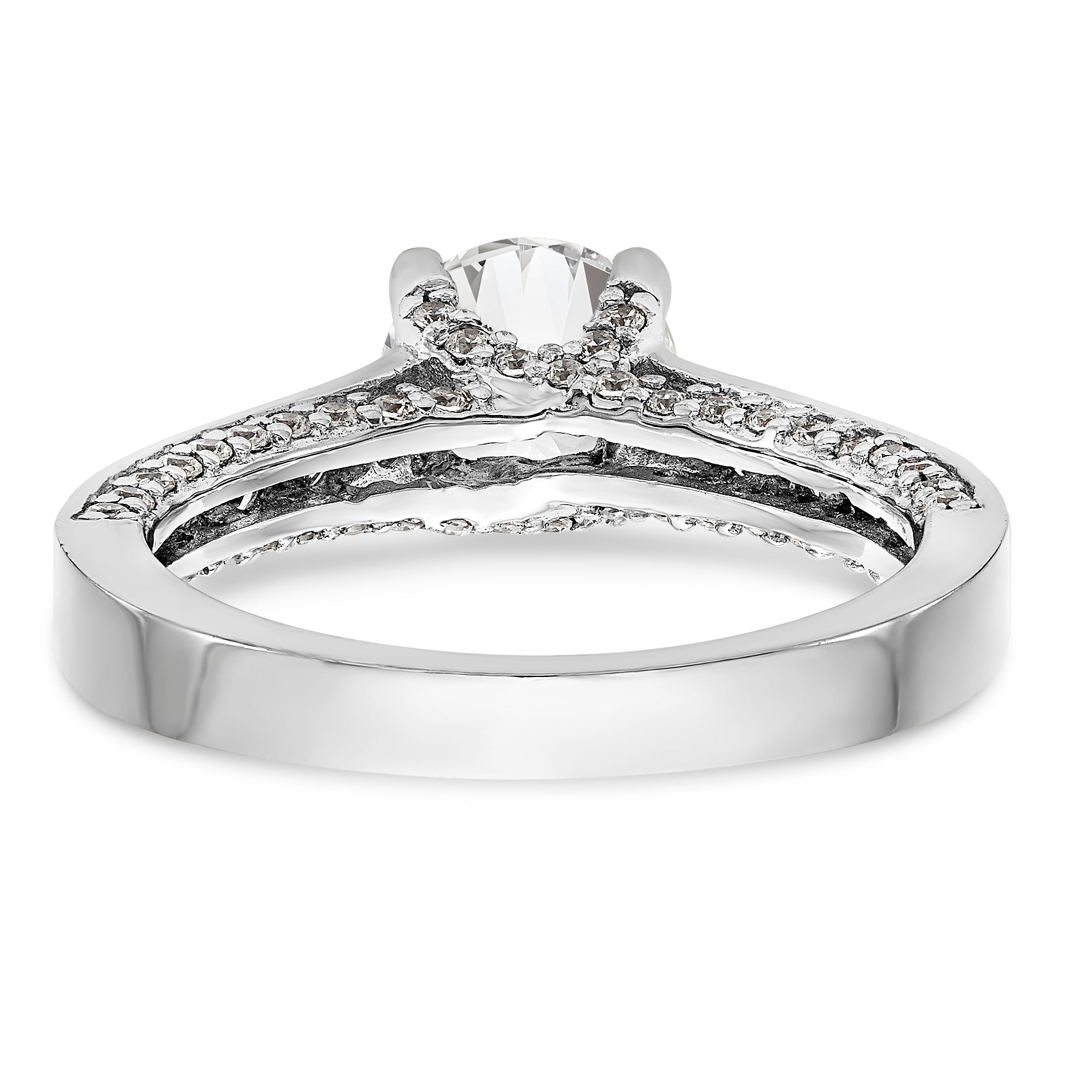 14K White Gold Simulated Diamond Engagement Ring