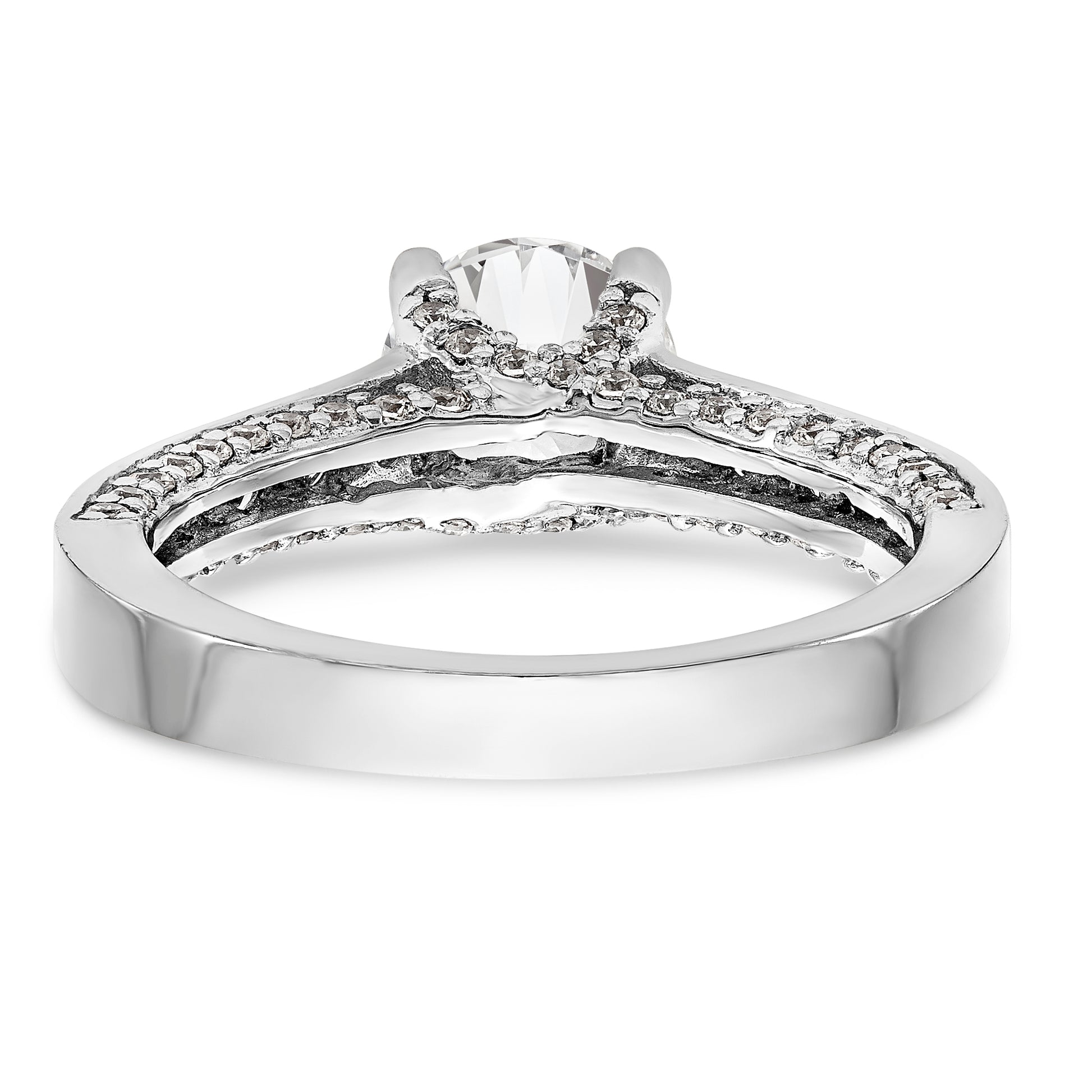 14K White Gold Simulated Diamond Engagement Ring