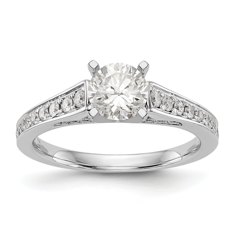 14K White Gold Simulated Diamond Engagement Ring
