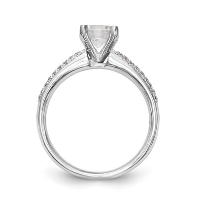 14K White Gold Diamond Peg Set Engagement Ring