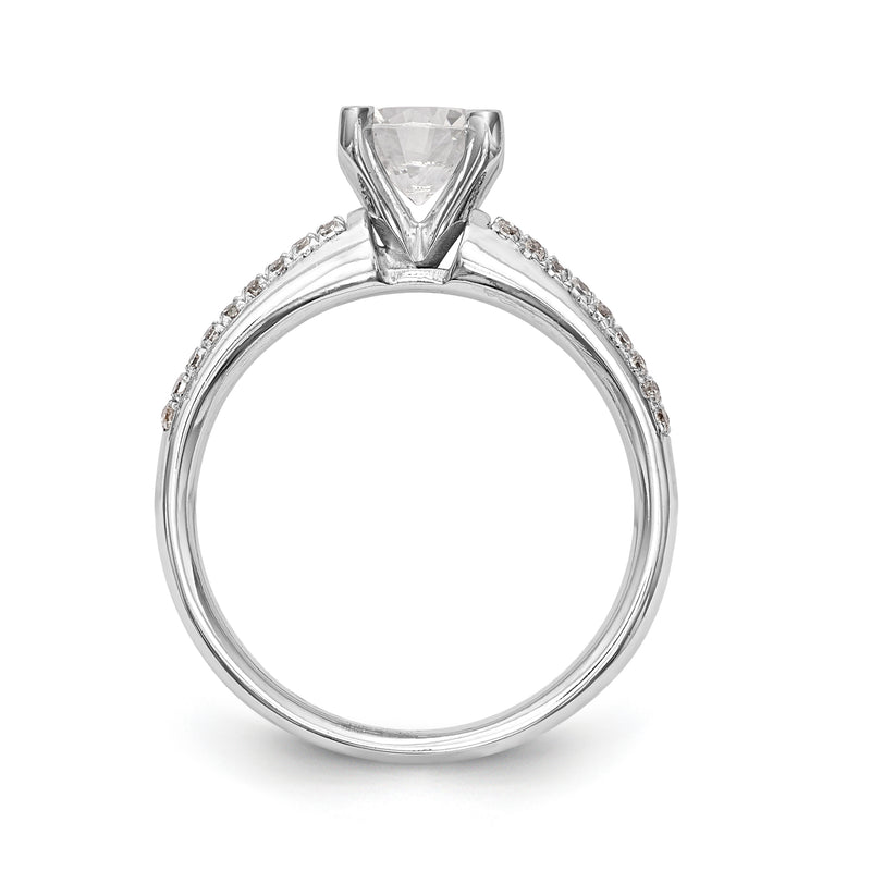 14K White Gold Diamond Peg Set Engagement Ring