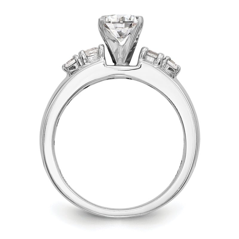 14K White Gold Diamond Peg Set Engagement Ring