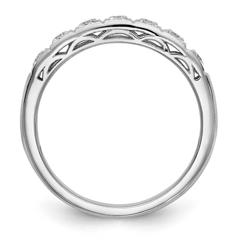 14k White Gold Diamond Wedding Band