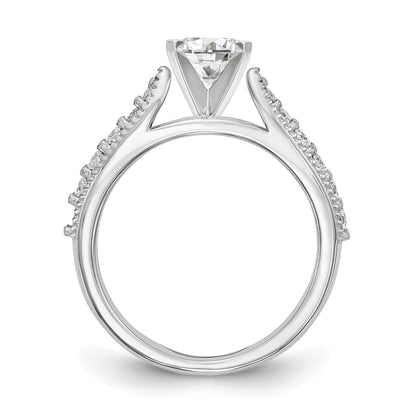 14K White Gold Diamond Peg Set Engagement Ring