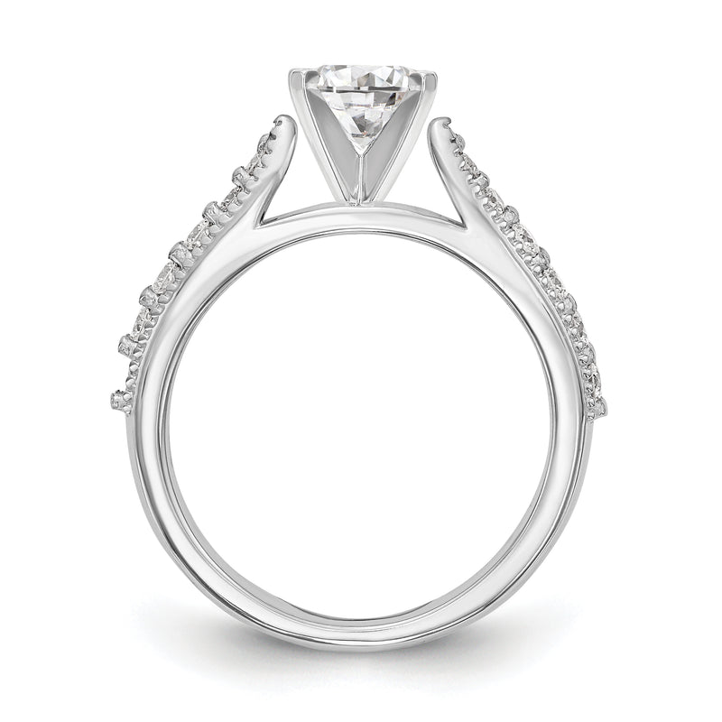 14K White Gold Diamond Peg Set Engagement Ring