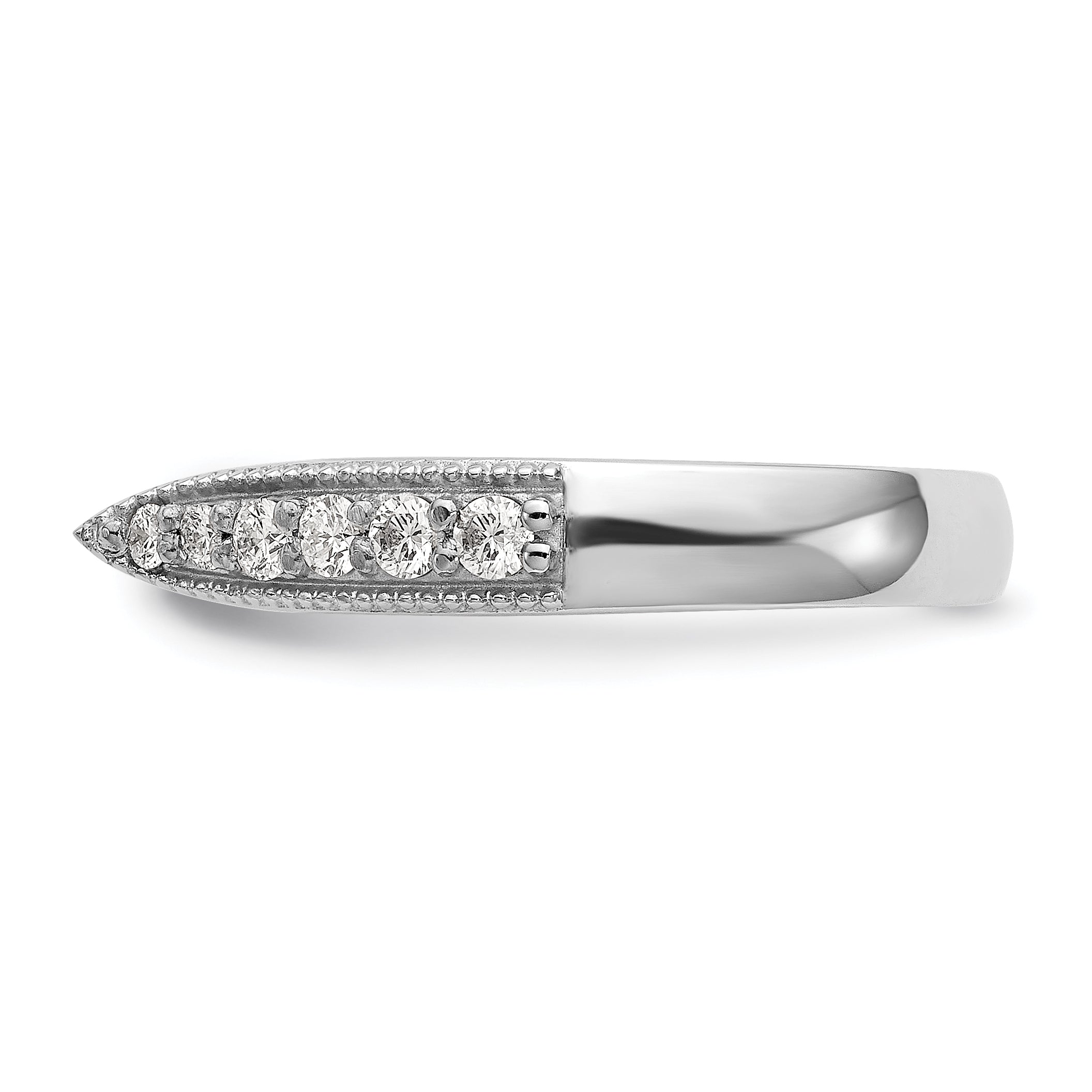 14K White Gold Diamond Peg Set Engagement Ring