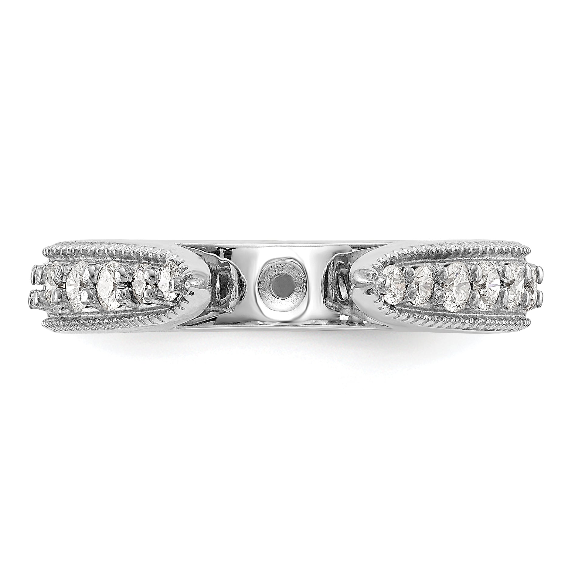 14K White Gold Diamond Peg Set Engagement Ring