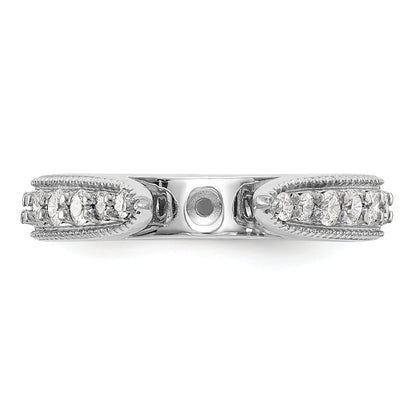 14K White Gold Diamond Peg Set Engagement Ring