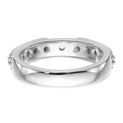 14K White Gold Diamond Peg Set Engagement Ring