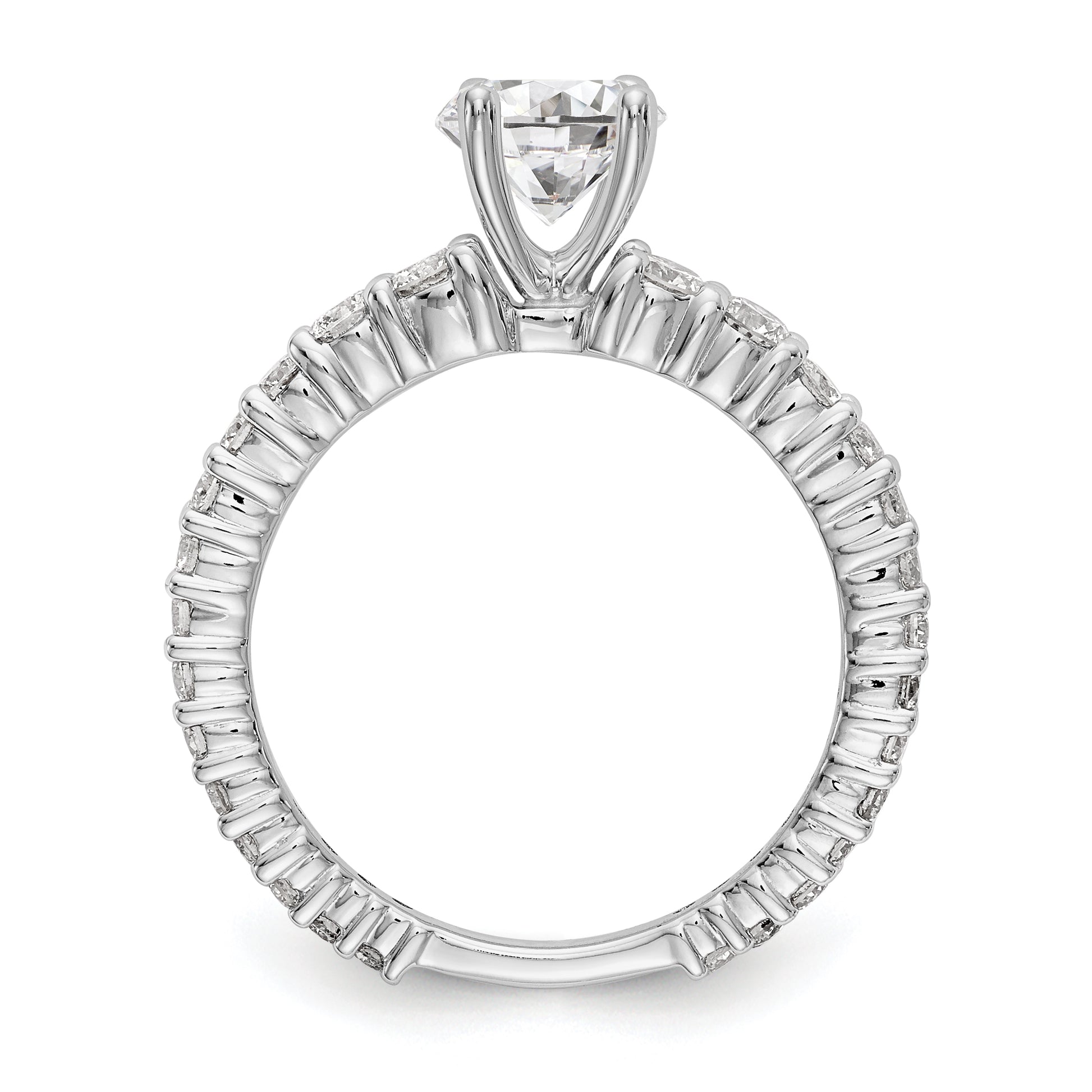 14k White Gold Simulated Diamond Engagement Ring