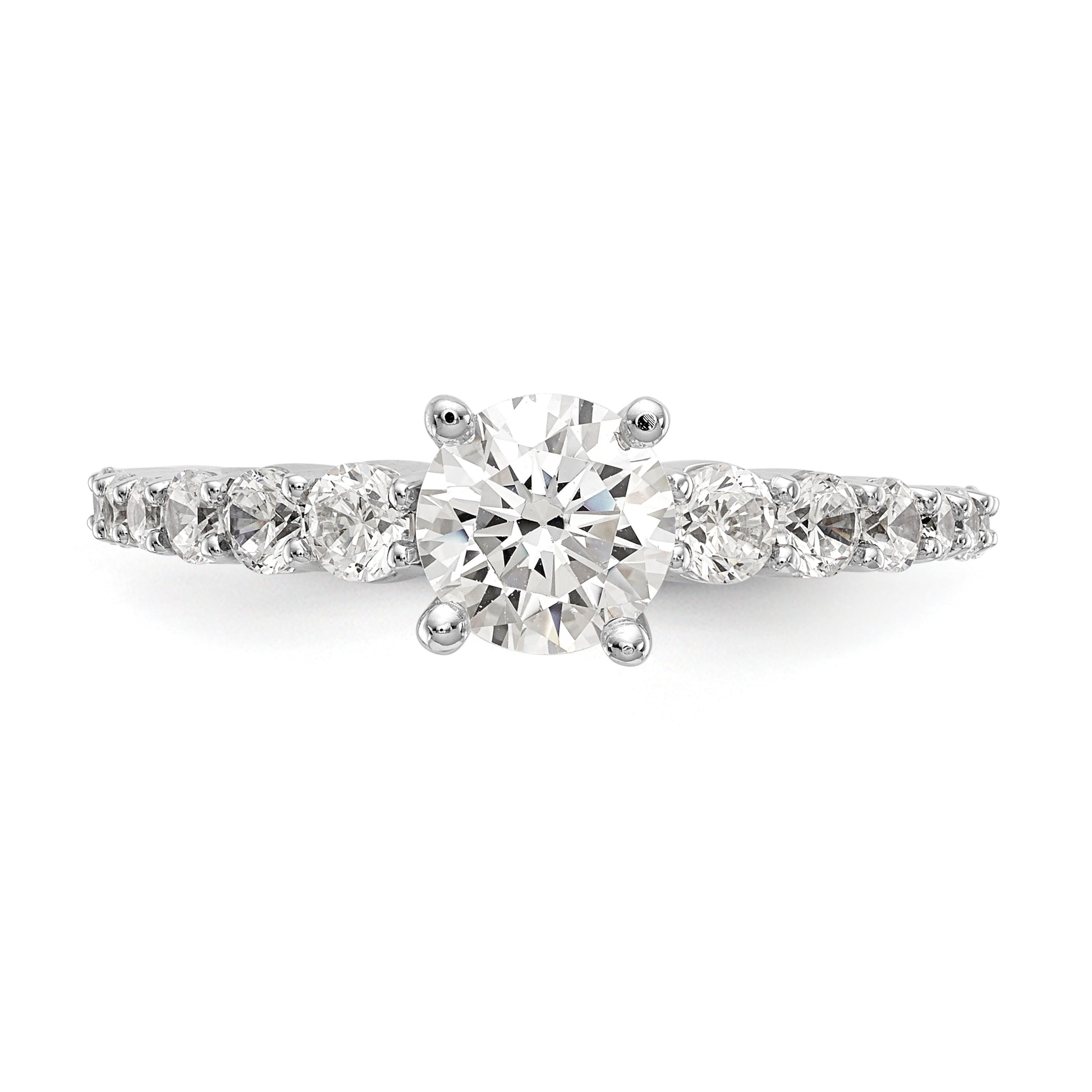 14k White Gold Simulated Diamond Engagement Ring