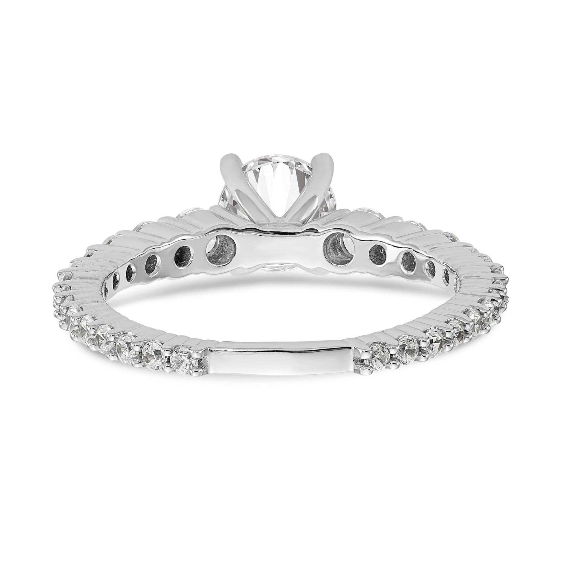 14k White Gold Simulated Diamond Engagement Ring