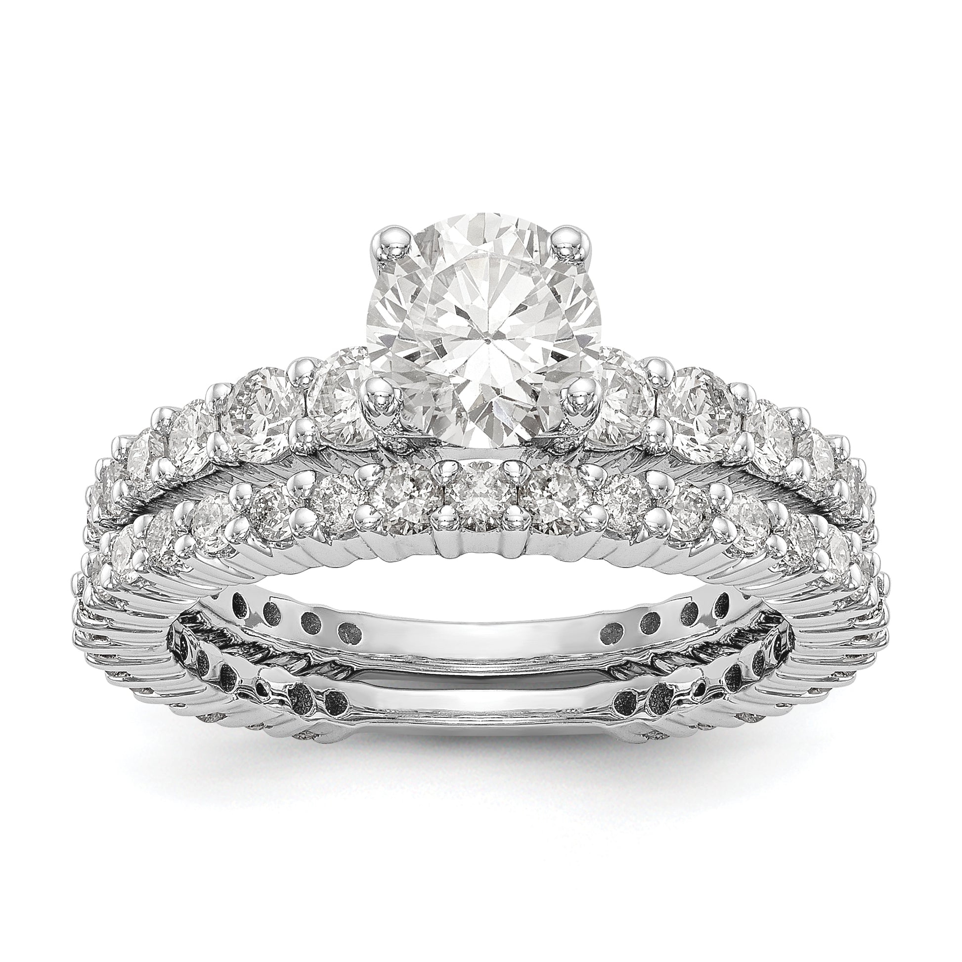 14k White Gold Simulated Diamond Engagement Ring