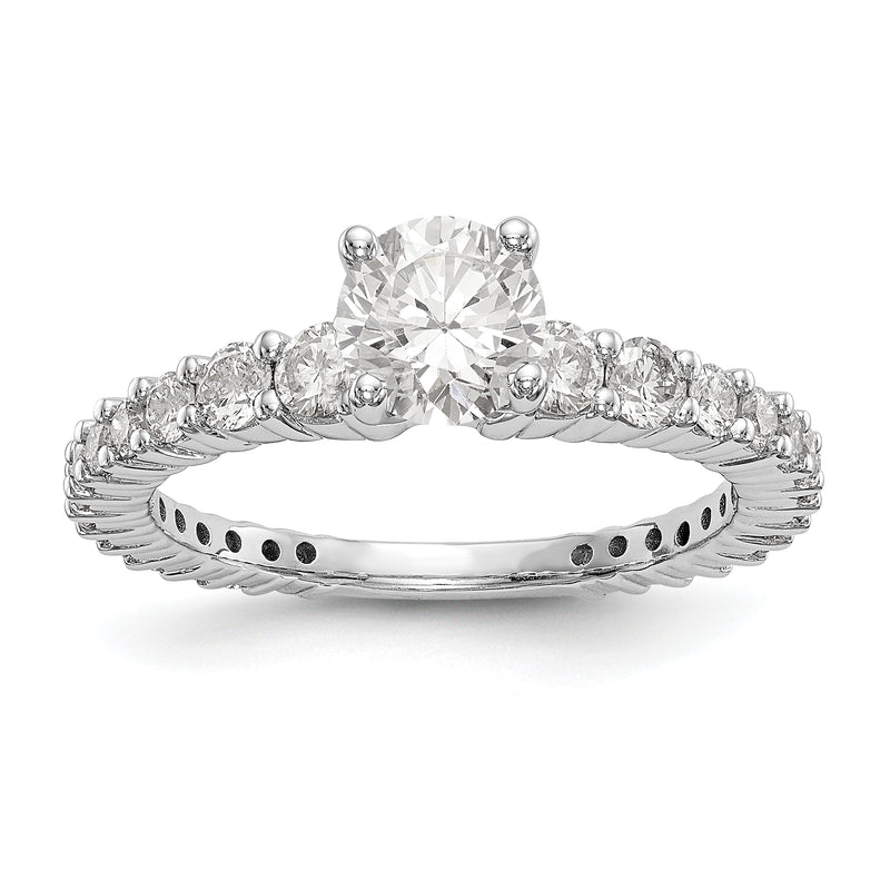 14k White Gold Simulated Diamond Engagement Ring
