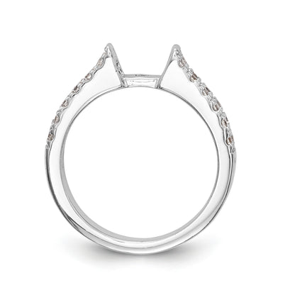 14K White Gold Diamond Peg Set Engagement Ring