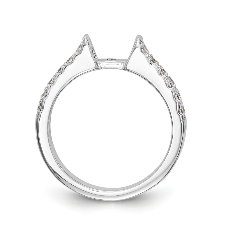 14K White Gold Diamond Peg Set Engagement Ring