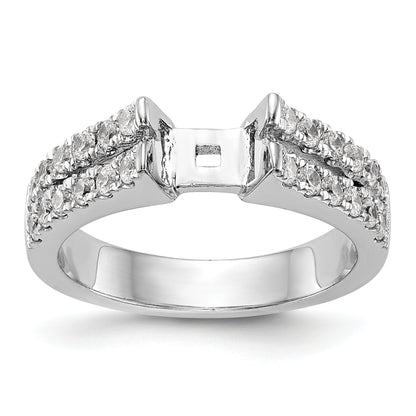 14K White Gold Diamond Peg Set Engagement Ring