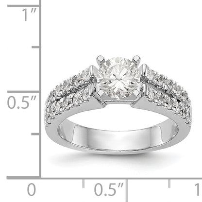 14K White Gold Diamond Peg Set Engagement Ring