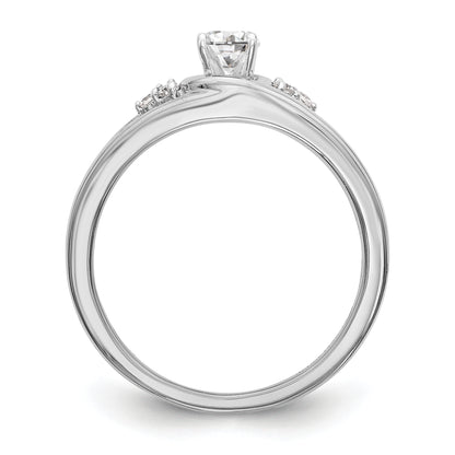 14K White Gold Simulated Diamond Engagement Ring