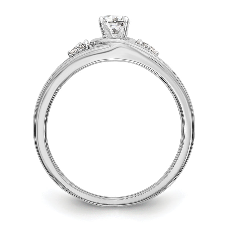 14K White Gold Simulated Diamond Engagement Ring
