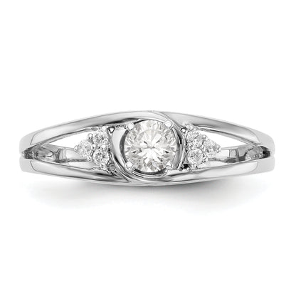14K White Gold Simulated Diamond Engagement Ring