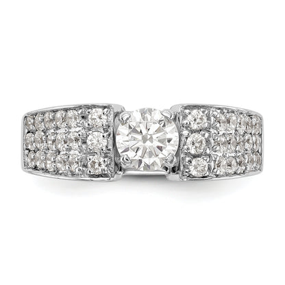 14K White Gold Diamond Peg Set Engagement Ring