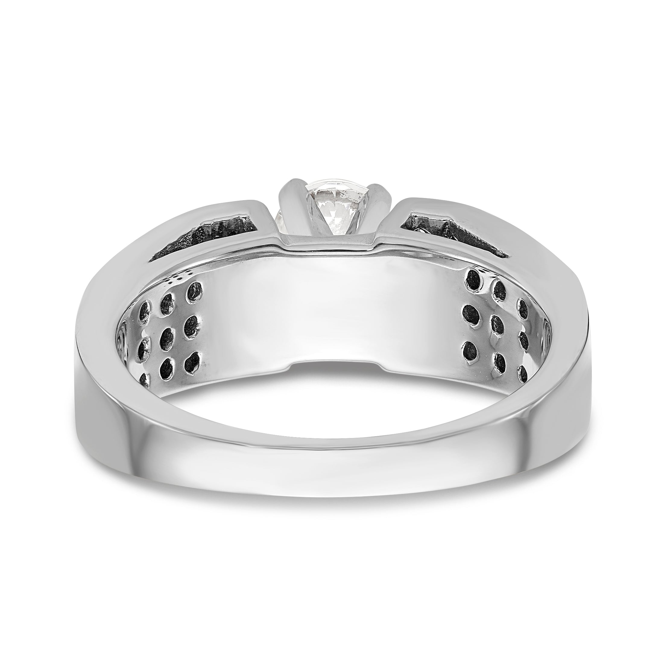 14K White Gold Diamond Peg Set Engagement Ring