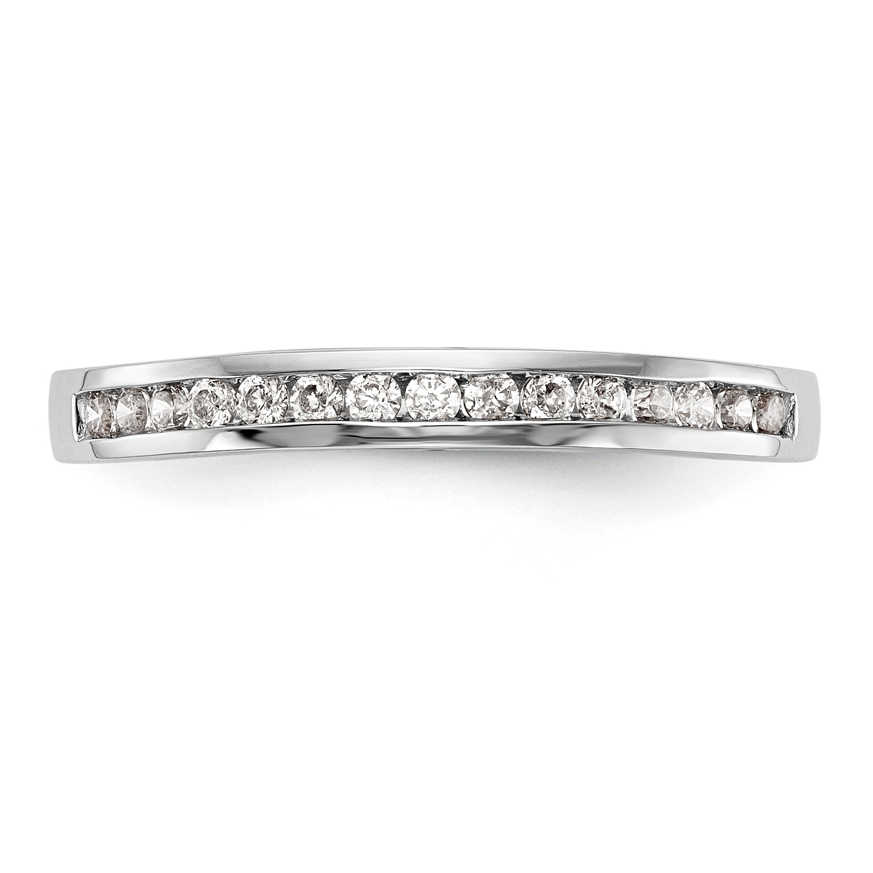 14K White Gold Diamond Wedding Band