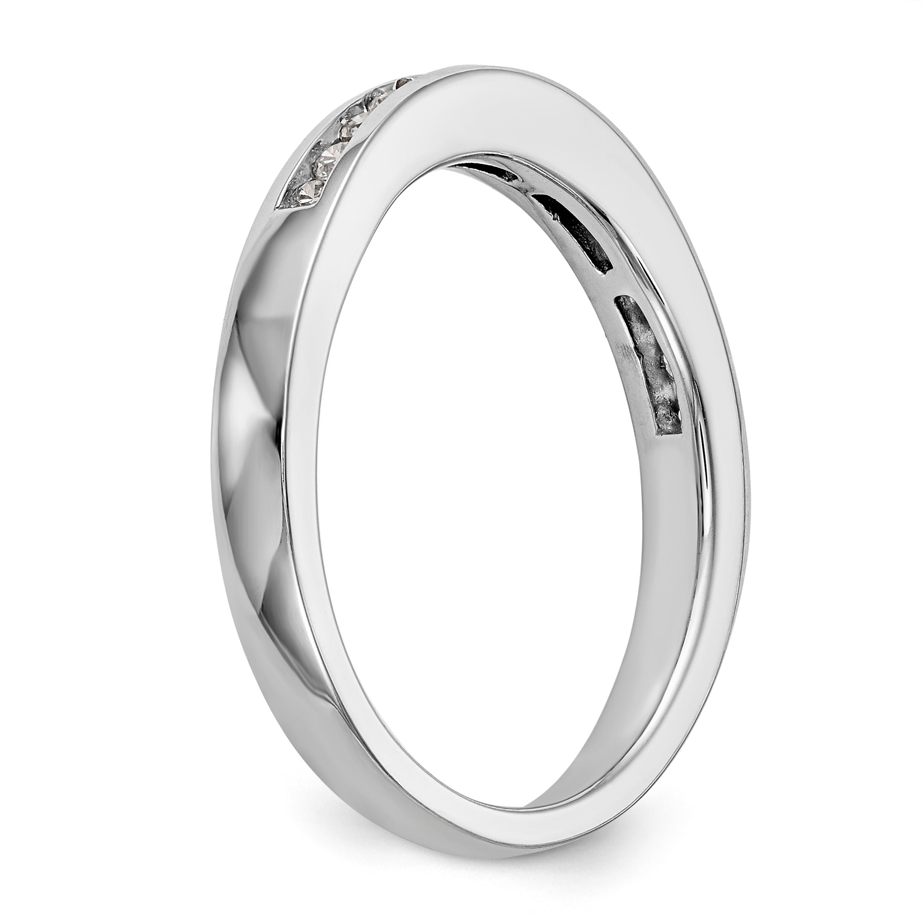 14K White Gold Diamond Wedding Band