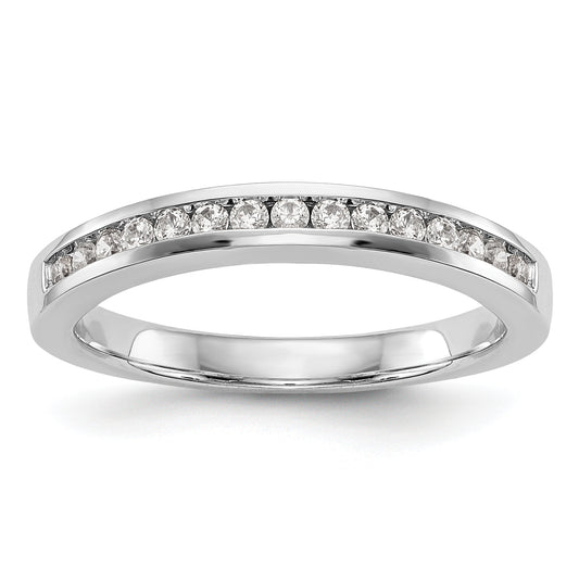 14K White Gold Diamond Peg Set Engagement Ring