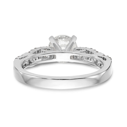 14K White Gold Diamond Peg Set Engagement Ring