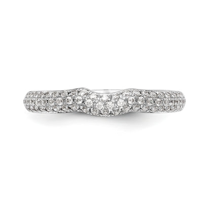 14K White Gold Diamond Wedding Band