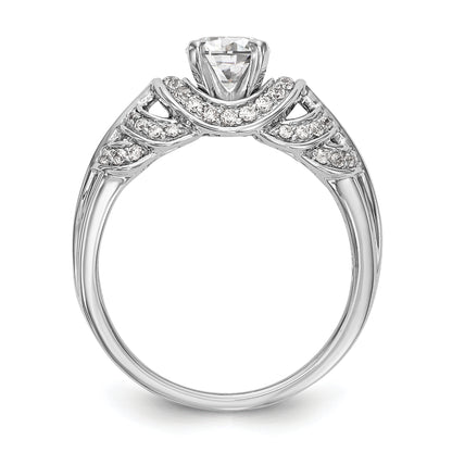 14K White Gold Peg Set Diamond Engagement Ring