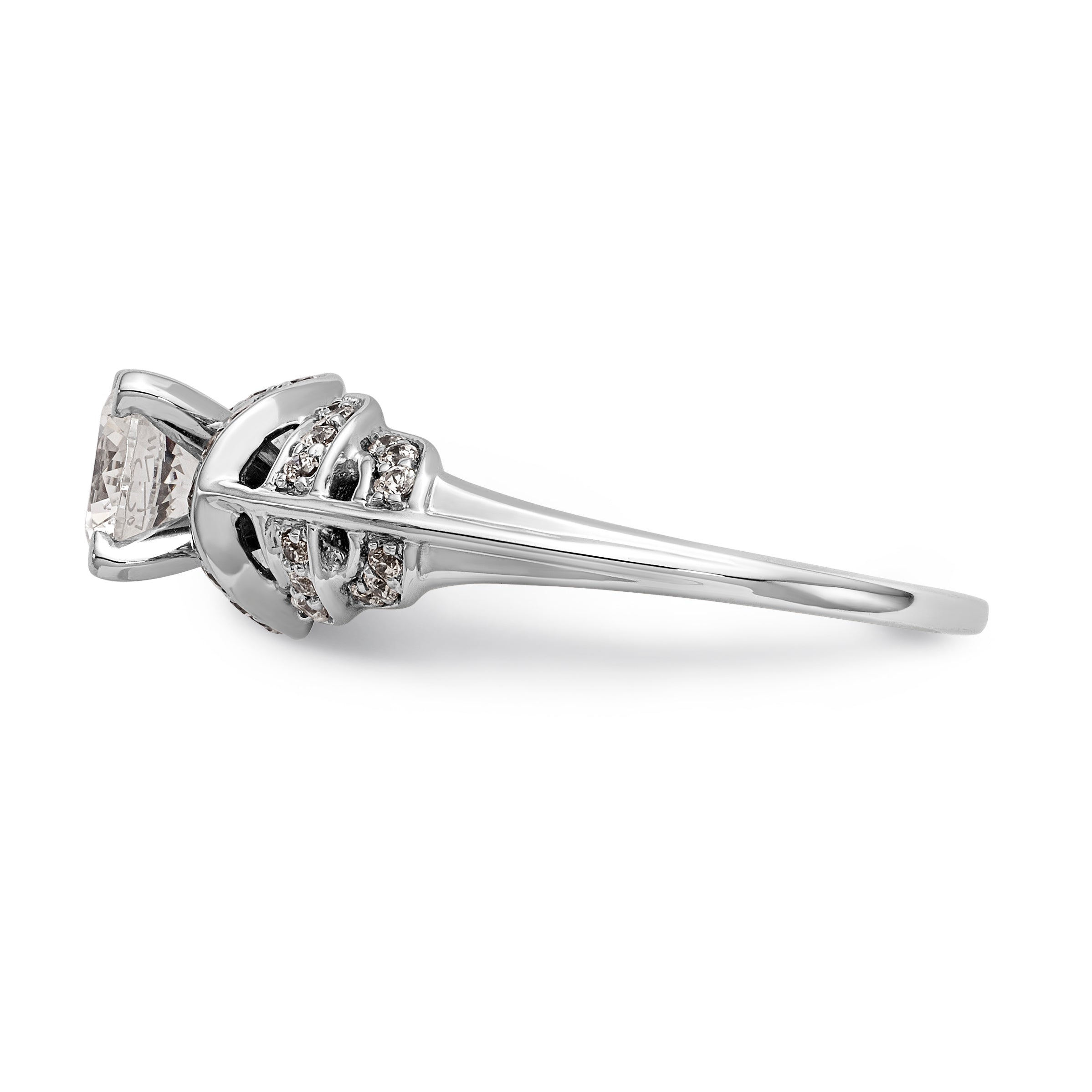 14K White Gold Peg Set Diamond Engagement Ring