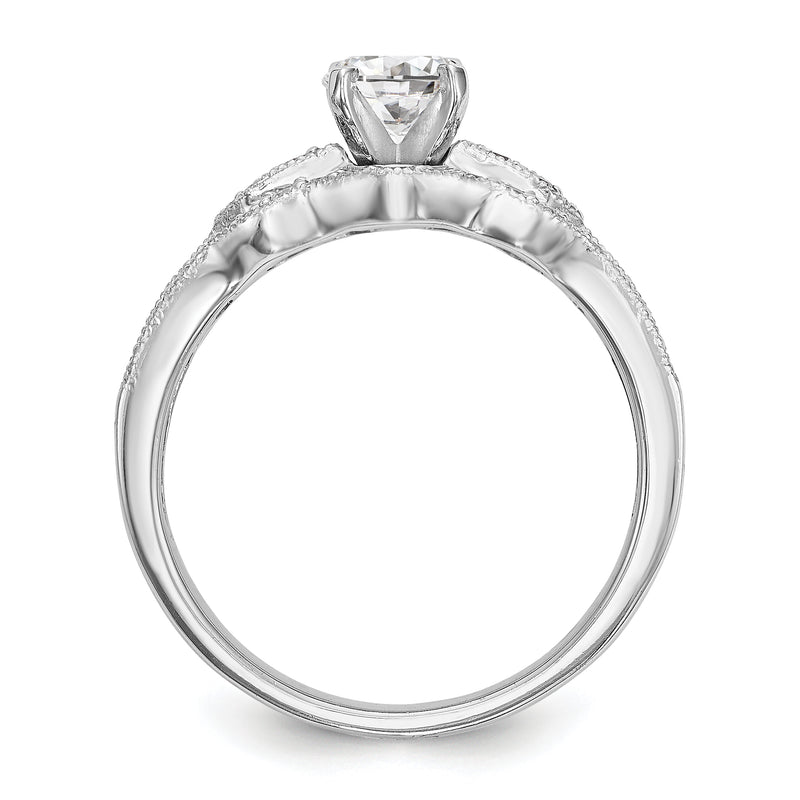 14K White Gold Peg Set Diamond Engagement Ring