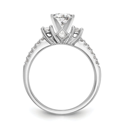 14K White Gold Diamond Peg Set Engagement Ring