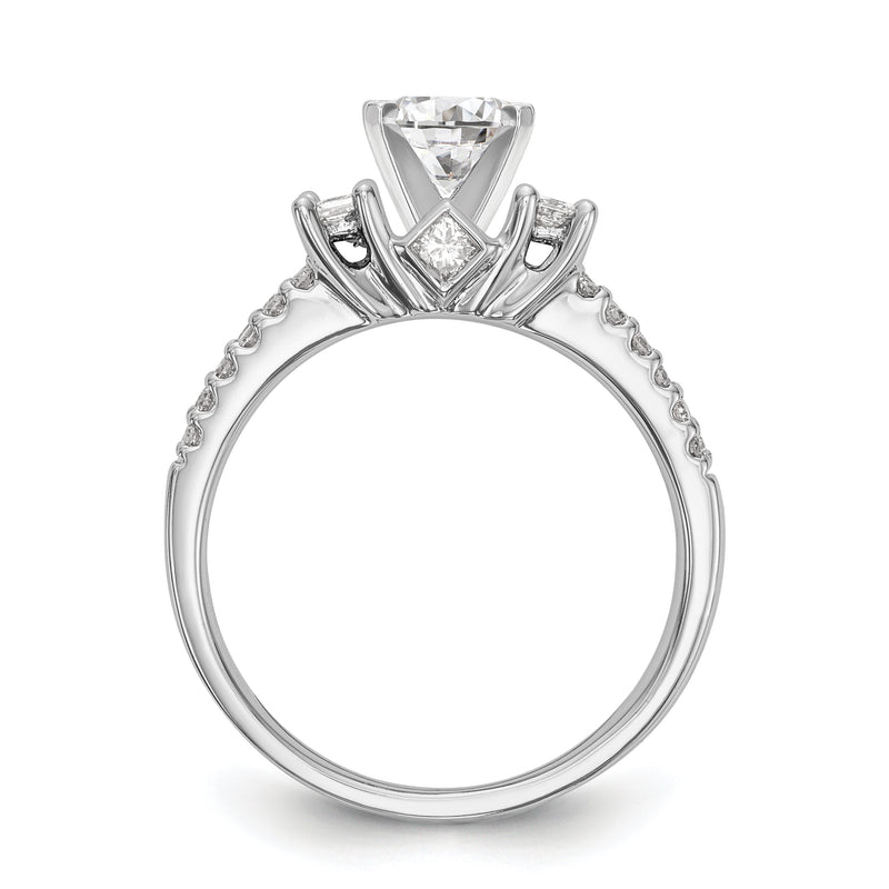 14K White Gold Diamond Peg Set Engagement Ring