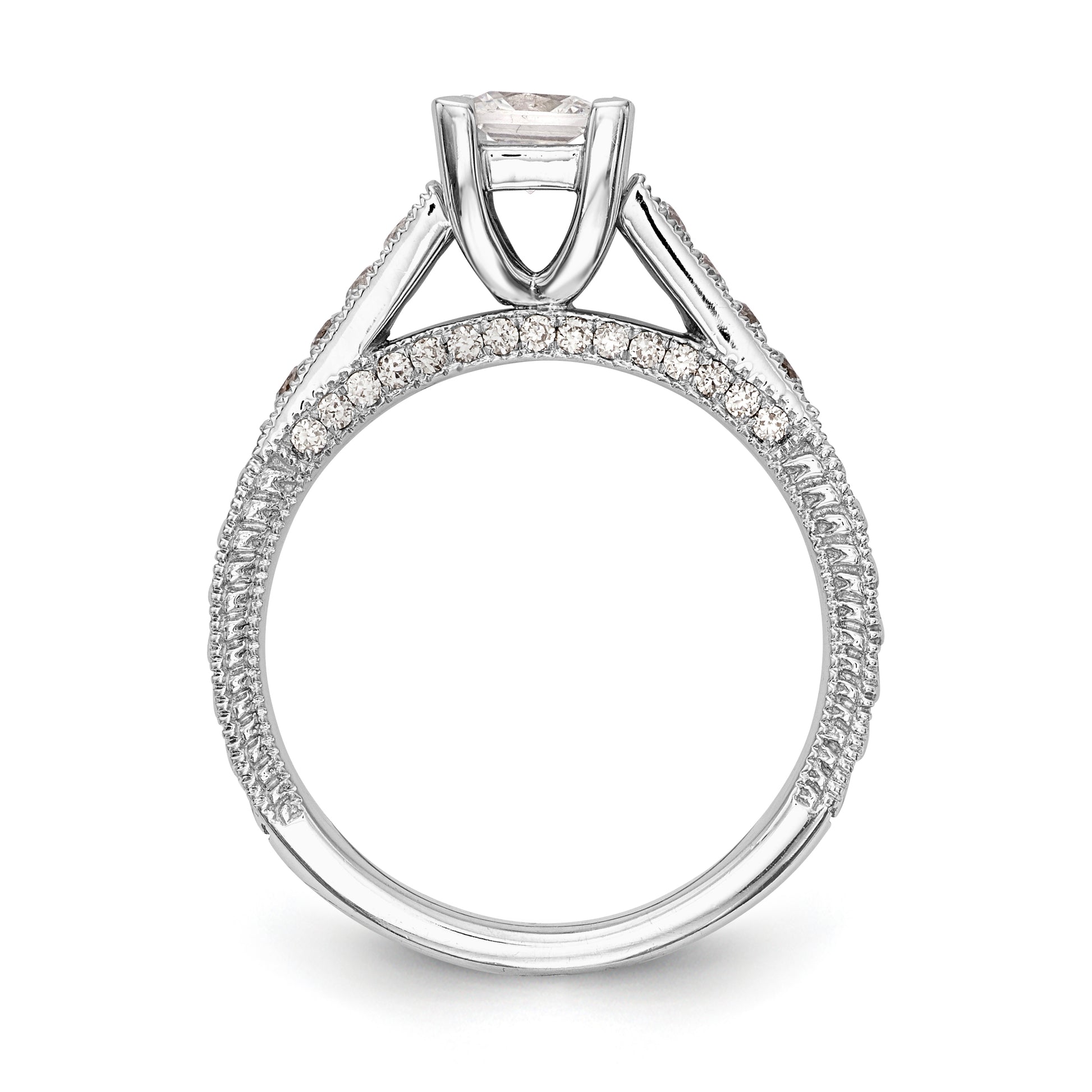 14K White Gold Simulated Diamond Engagement Ring