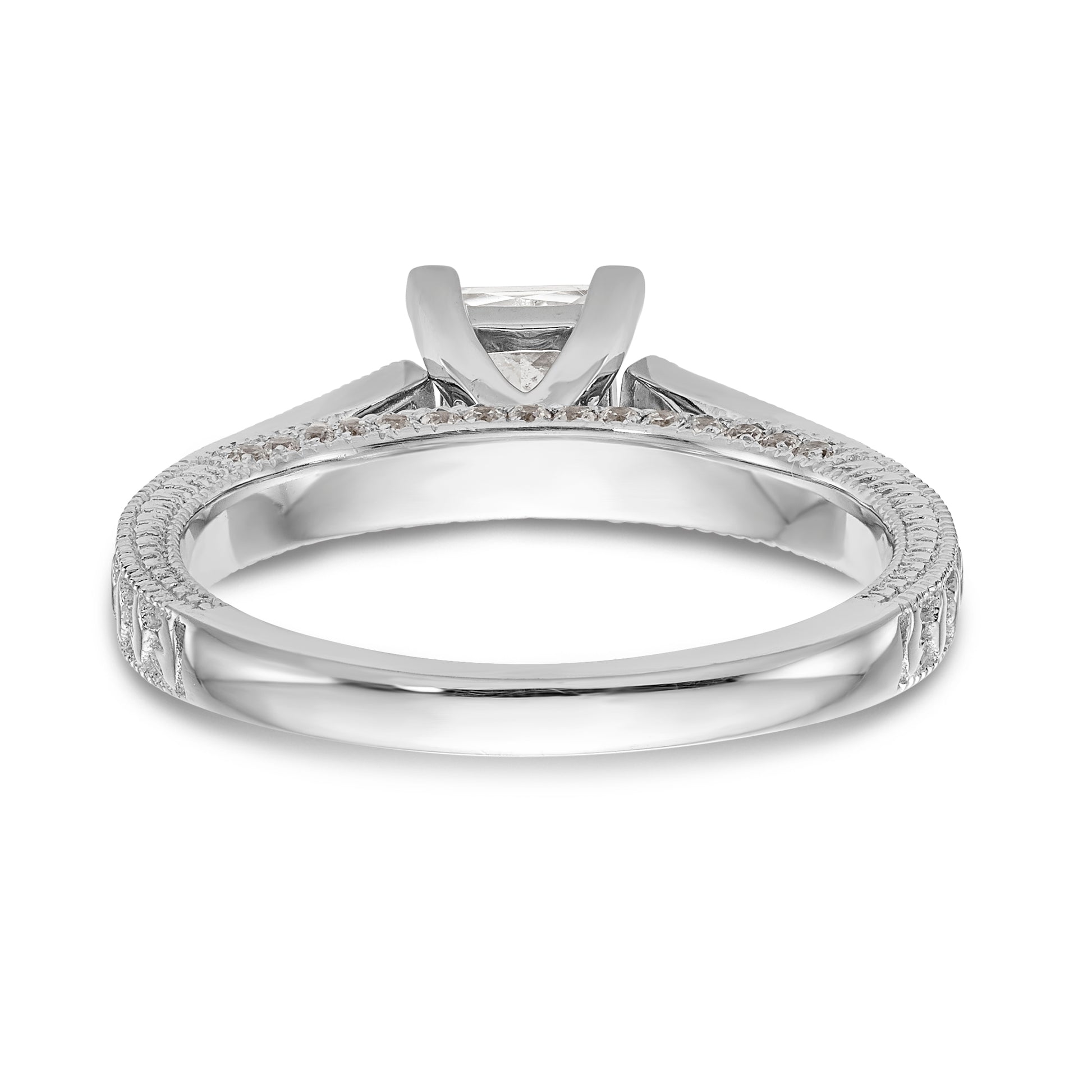 14K White Gold Simulated Diamond Engagement Ring