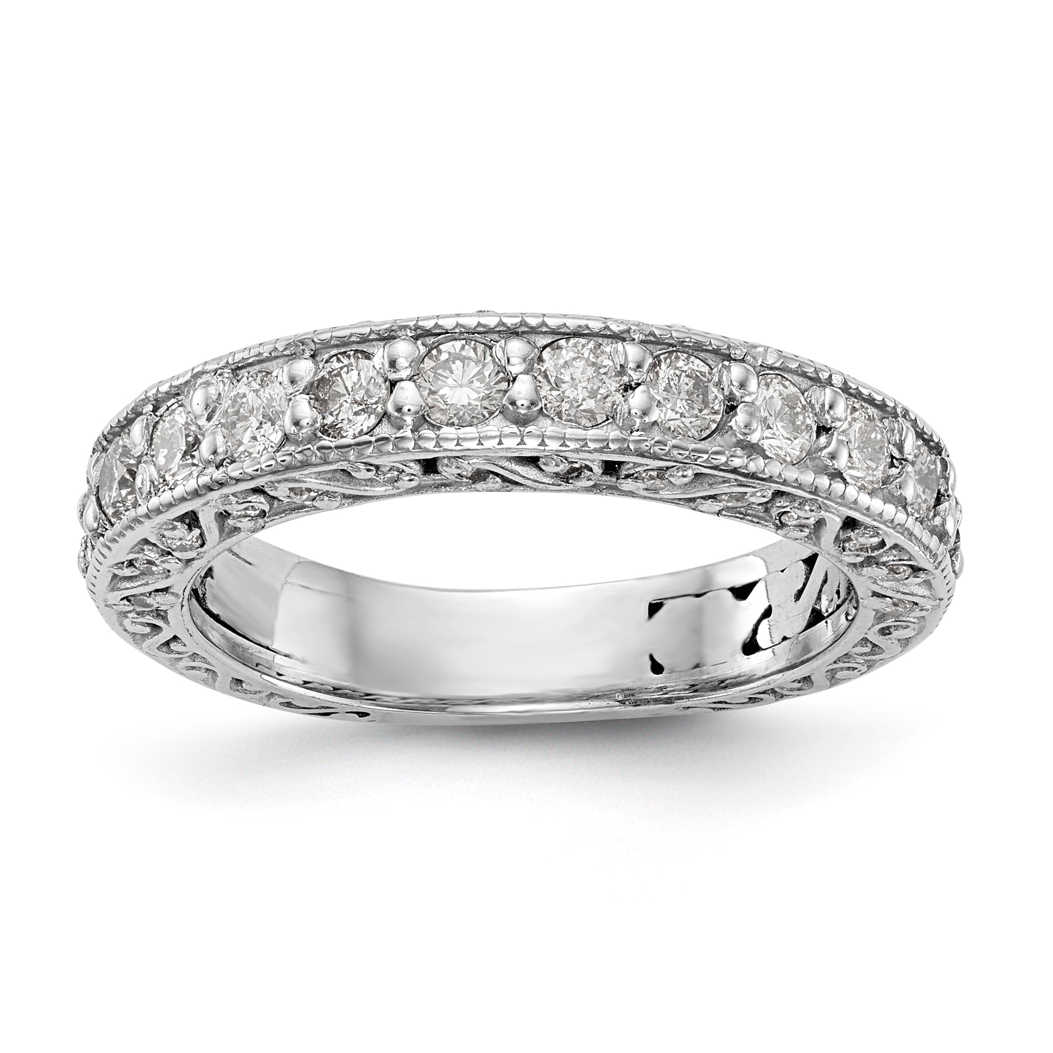 14k White Gold Diamond Wedding Band