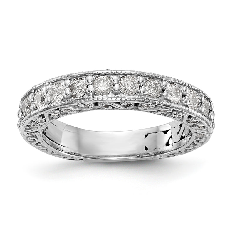 14k White Gold Diamond Wedding Band