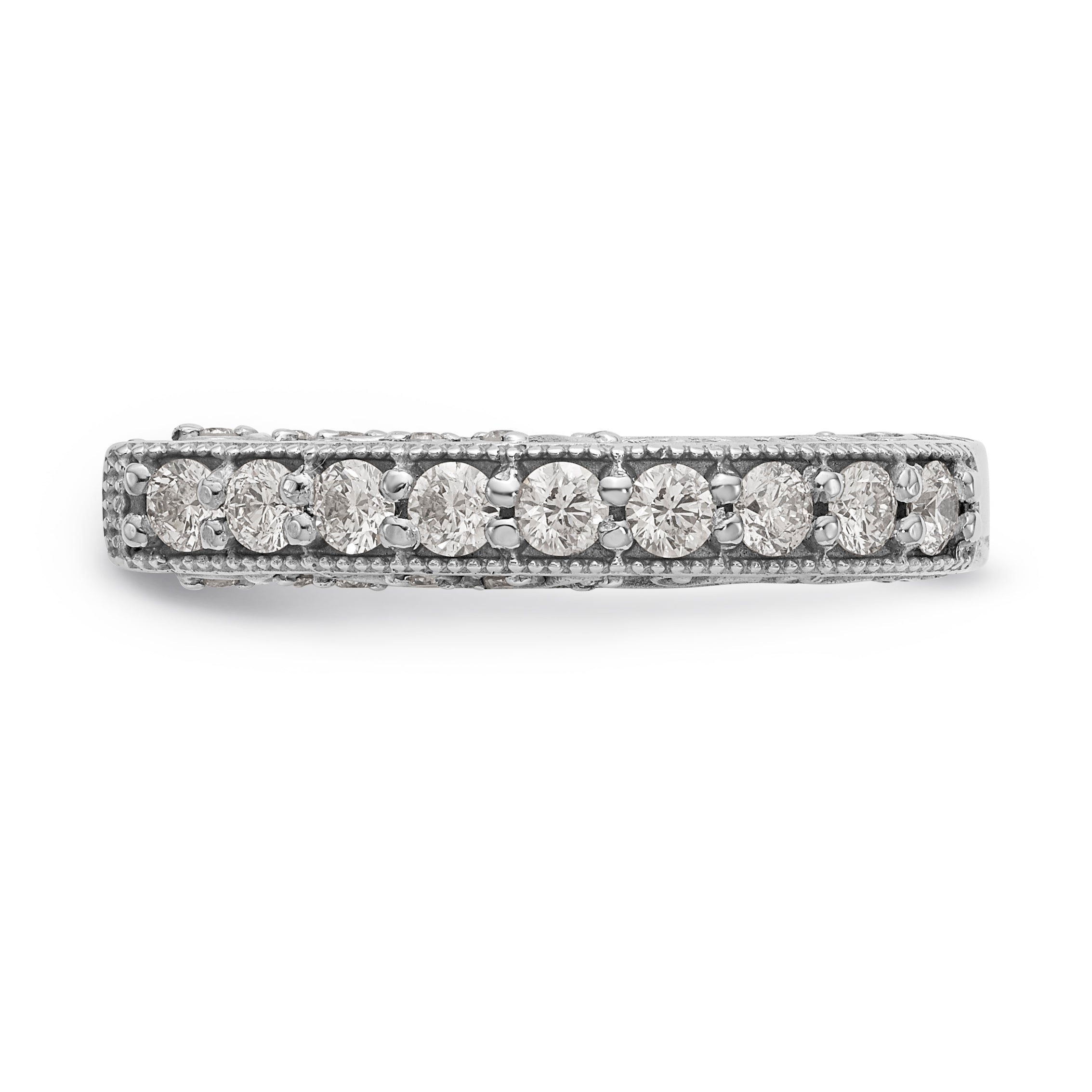 14K White Gold Diamond Peg Set Engagement Ring