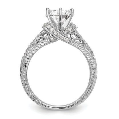 14K White Gold Simulated Diamond Engagement Ring