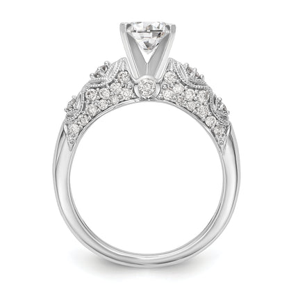14K White Gold Diamond Peg Set Engagement Ring