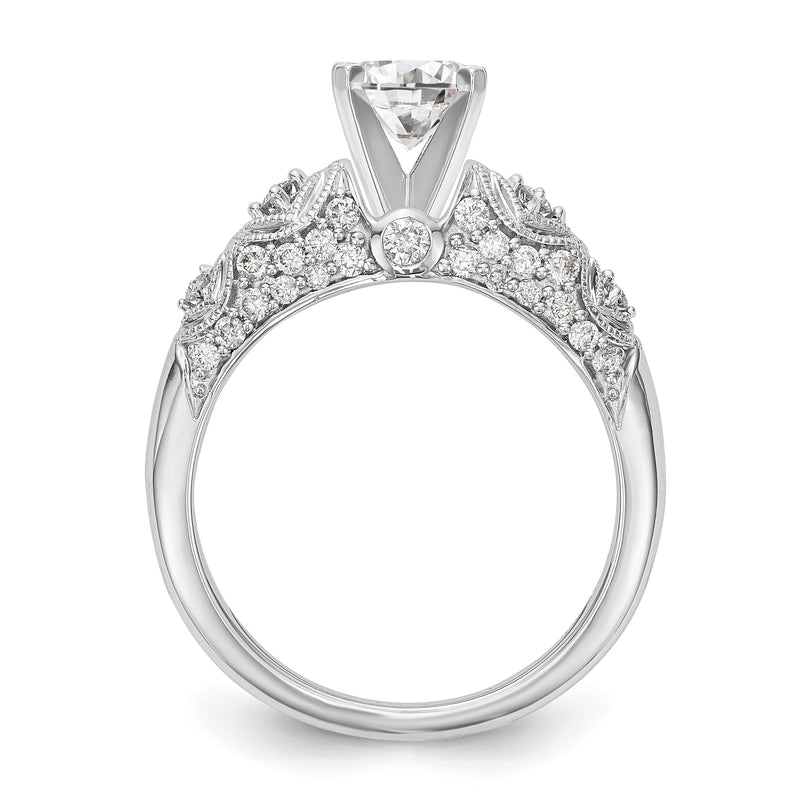 14K White Gold Diamond Peg Set Engagement Ring