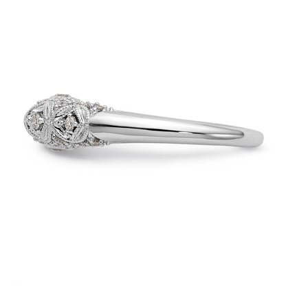 14K White Gold Diamond Peg Set Engagement Ring
