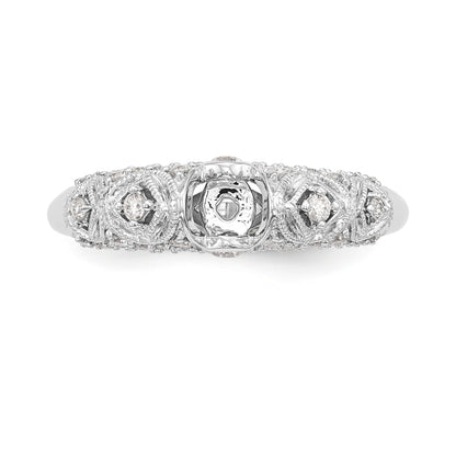 14K White Gold Diamond Peg Set Engagement Ring