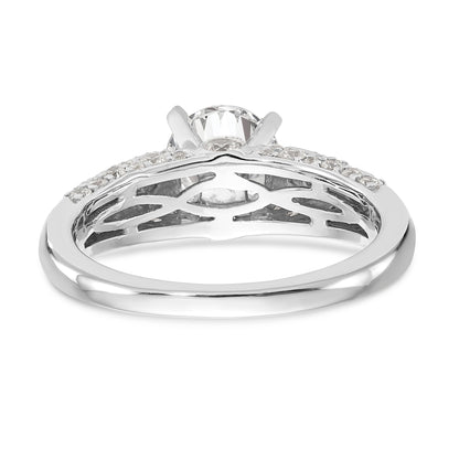 14K White Gold Diamond Peg Set Engagement Ring