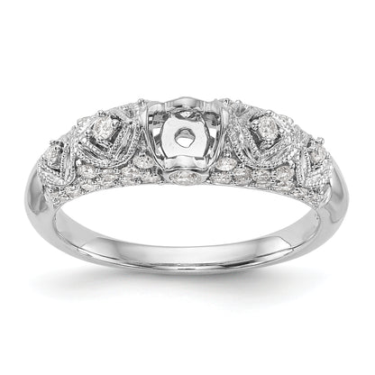 14K White Gold Diamond Peg Set Engagement Ring