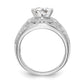 14K White Gold Diamond 4 Prong Round CZ Engagement Ring